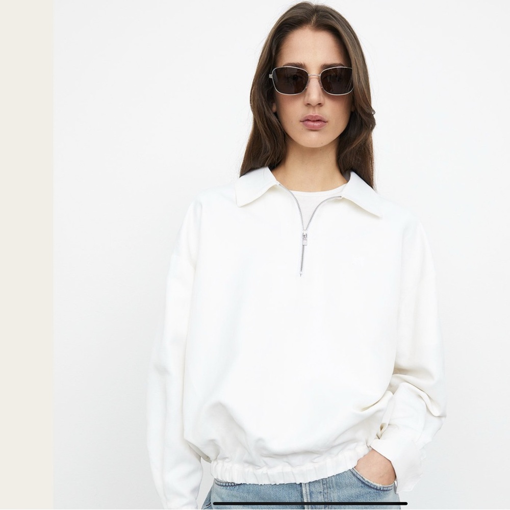 Toteme women’s tracksuit top off white 110 linen blend 2137277SZ 38 ultra luxury